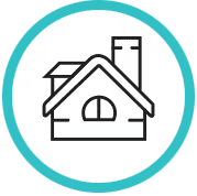Green and white icon for Attic Remediation